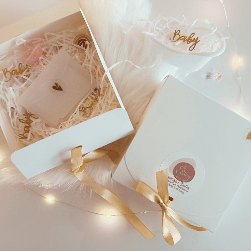 Coffret cadeau de naissance Vanessa's Bath Bain enveloppé